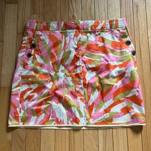 J.Crew Pink Floral Cotton Skirt